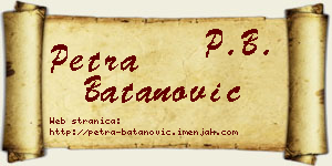 Petra Batanović vizit kartica